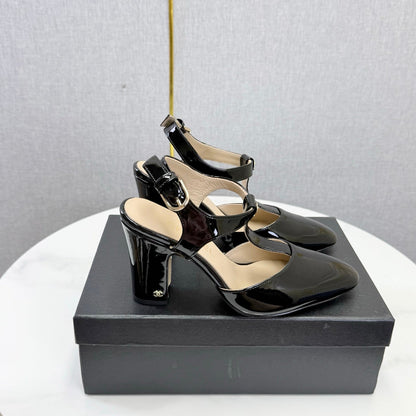 Chanel 2026 T-strap Slingback 90mm Patent Leather 904405