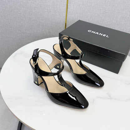 Chanel 2026 T-strap Slingback 90mm Patent Leather 904405