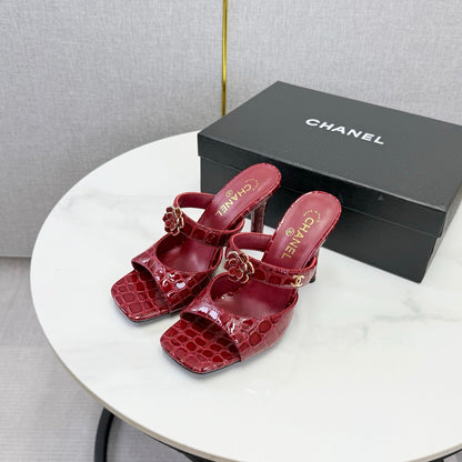 Chanel 2026 Crocodile Embossed Sandal 90mm Leather 904408