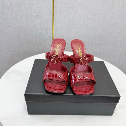 Chanel 2026 Crocodile Embossed Sandal 90mm Leather 904408