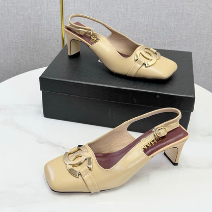 Chanel 2026 Gold Logo Slingback 50mm Sheepskin 904445