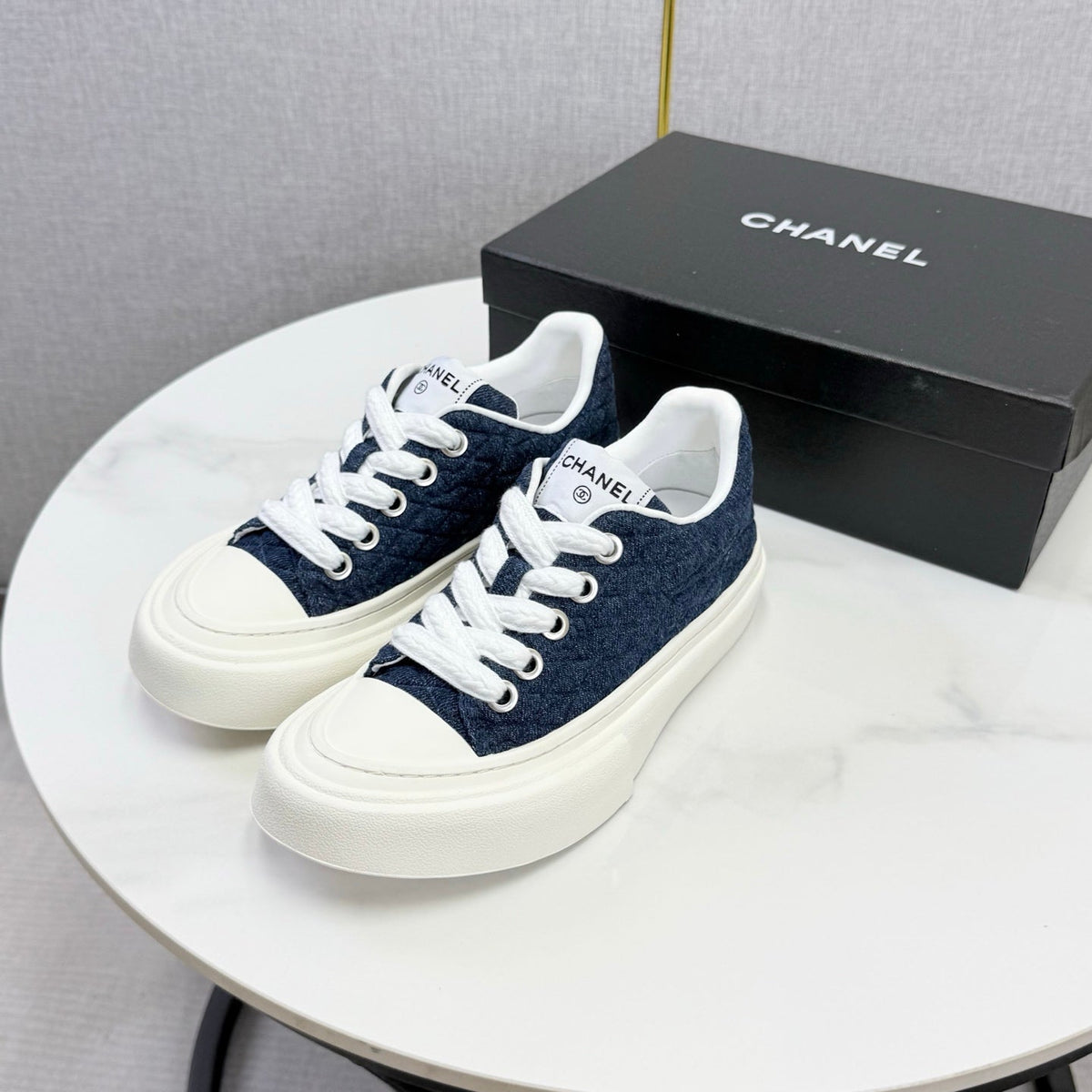 CC 26s Platform Sole Sneakers Dark Blue Canvas 972899