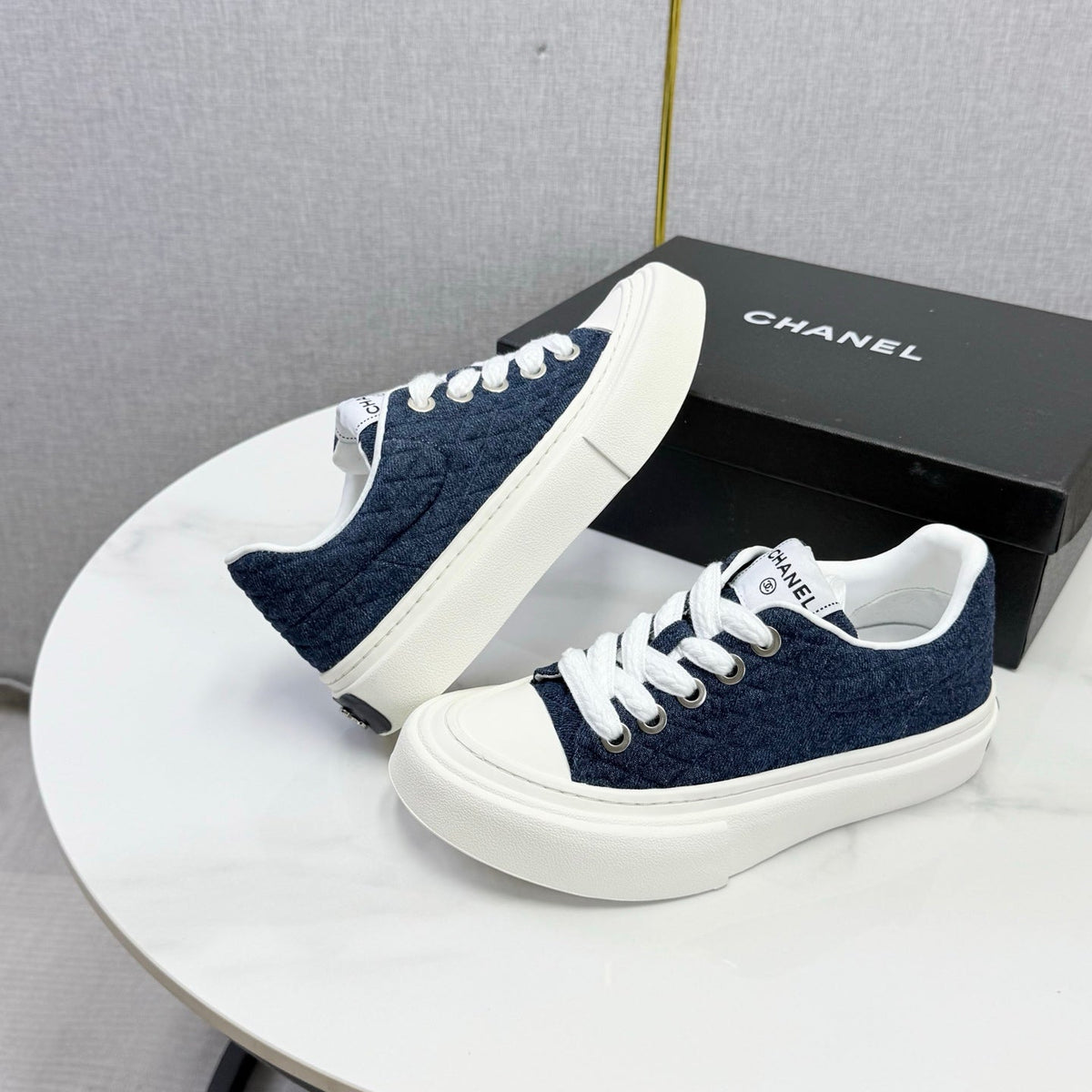 CC 26s Platform Sole Sneakers Dark Blue Canvas 972899