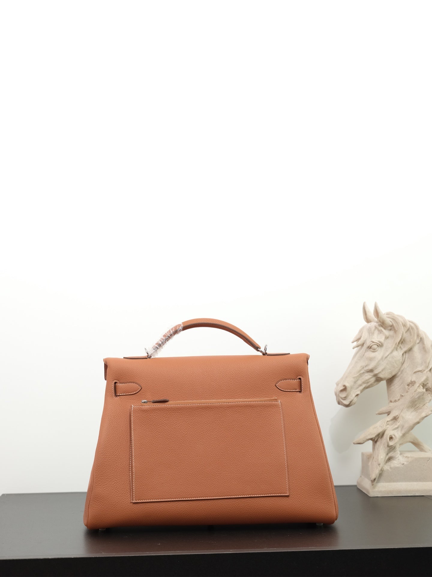 HM Kelly Max Bag 42cm Tan Brown Togo Leather 284501