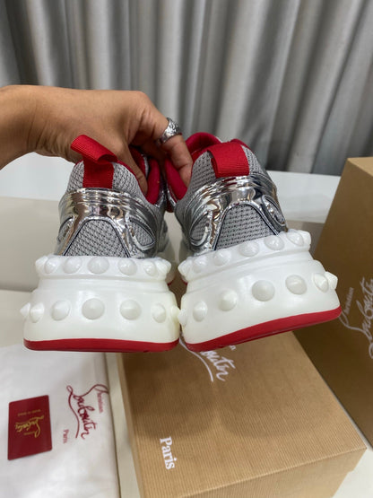 Christian Louboutin So Flo Running Sneaker Red Gold 860811