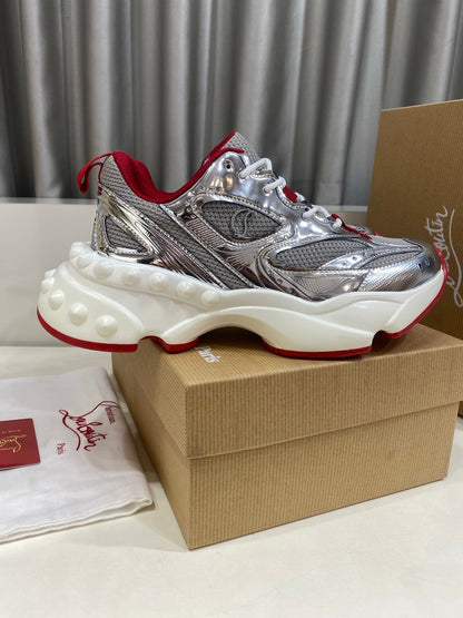 Christian Louboutin So Flo Running Sneaker Red Gold 860811