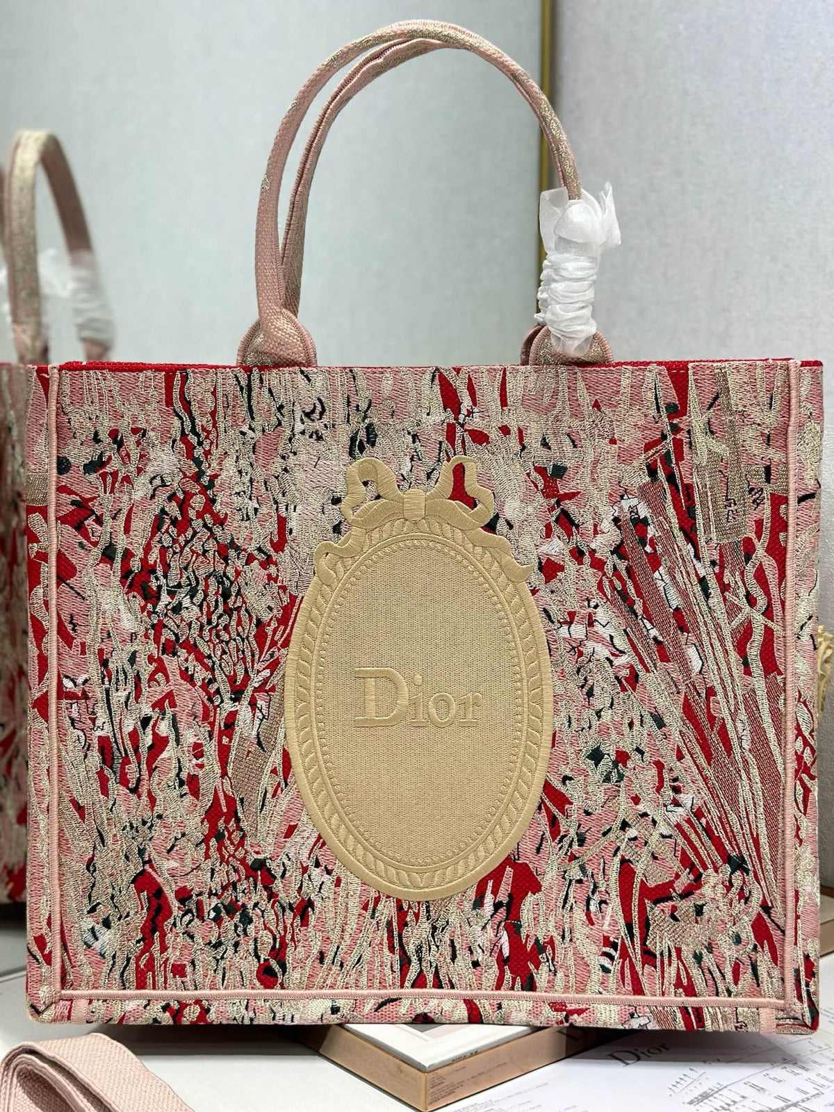Dior 2026 Book Tote Bag Red mix colors Canvas 289525