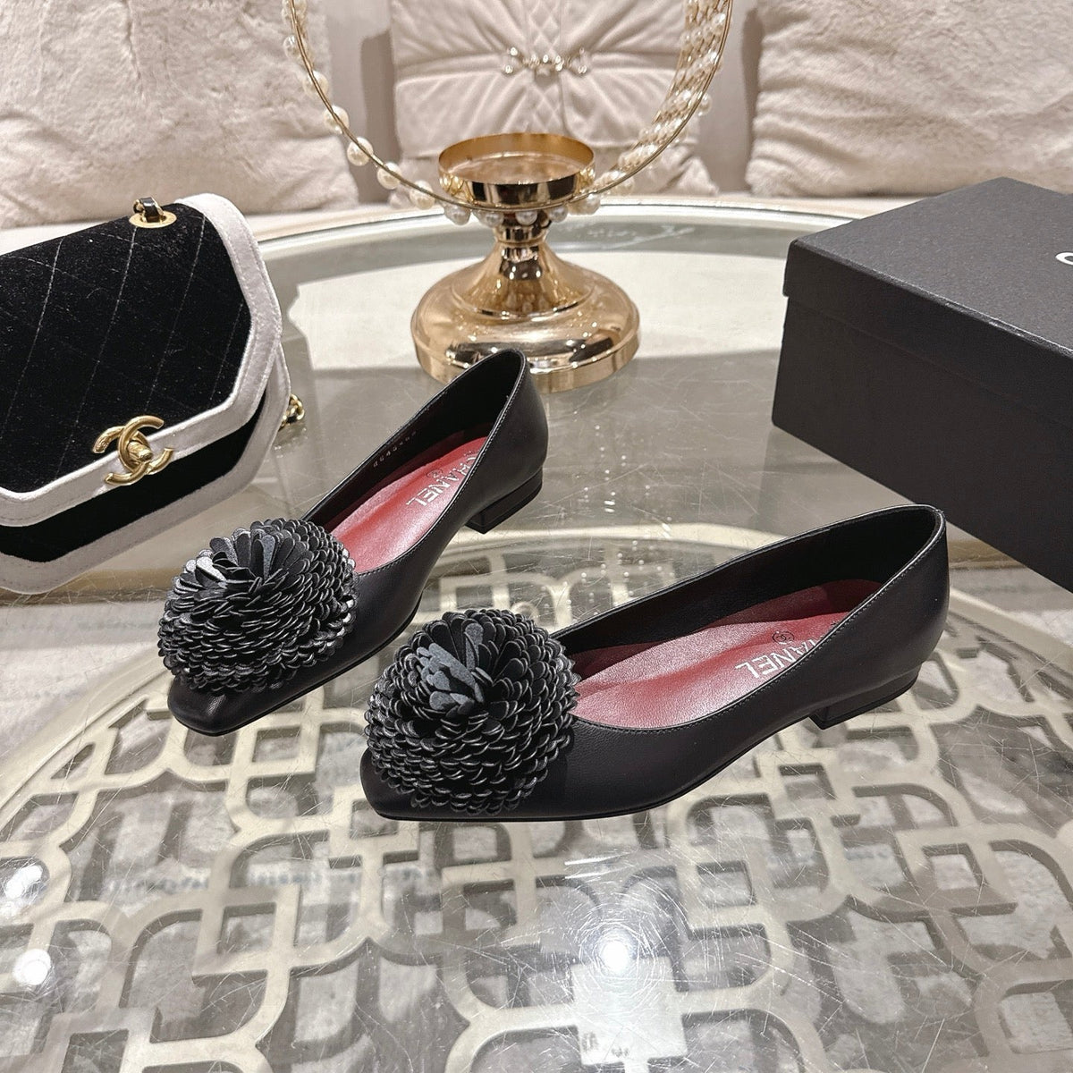 CC 26s Floral Ballet Flats Sheepskin