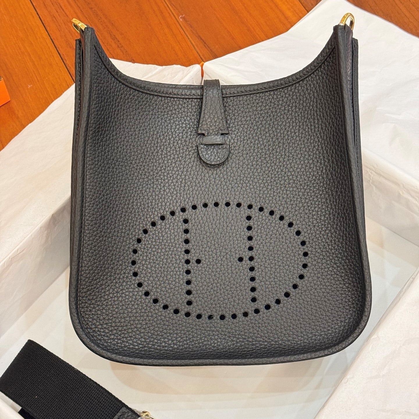HM Evelyne 23cm Black Togo Leather 281207