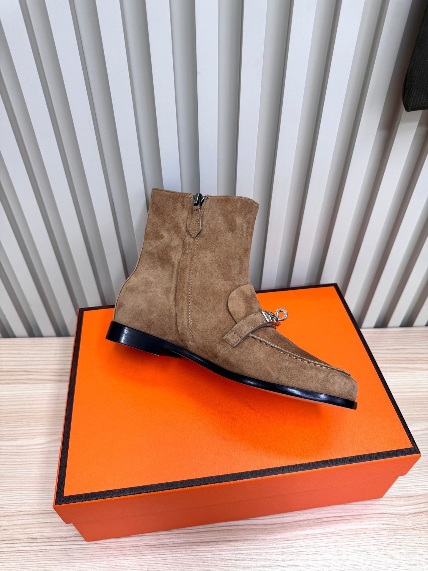 HM 25s Kelsy Ankle Boot Coffee Brown Suede 466591