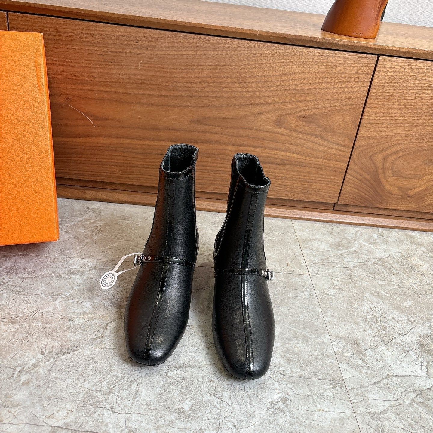 HM Lolita 40 Ankle Boot Black Nappa Leather 541282