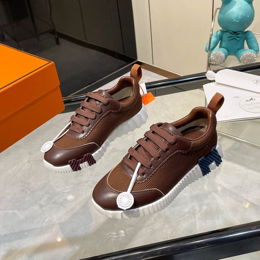 HM Bouncing Sneakers Brown Mesh and Sport Goatskin 531345