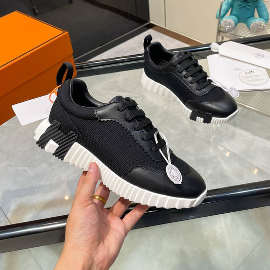 HM Bouncing Sneakers Black Mesh and Sport Goatskin 531347