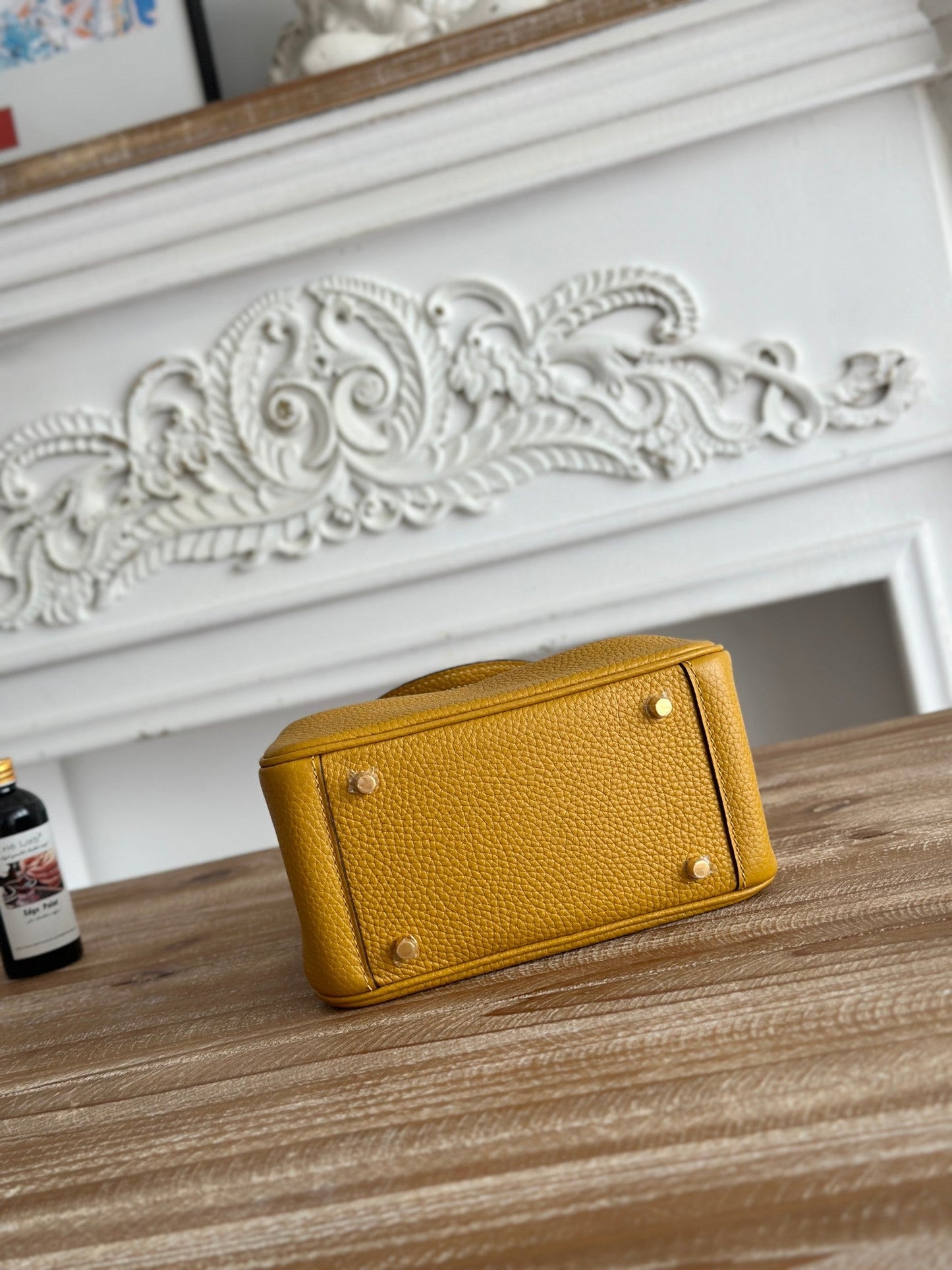HM Mini Lindy 20cm Mustard Yellow Clemence Leather