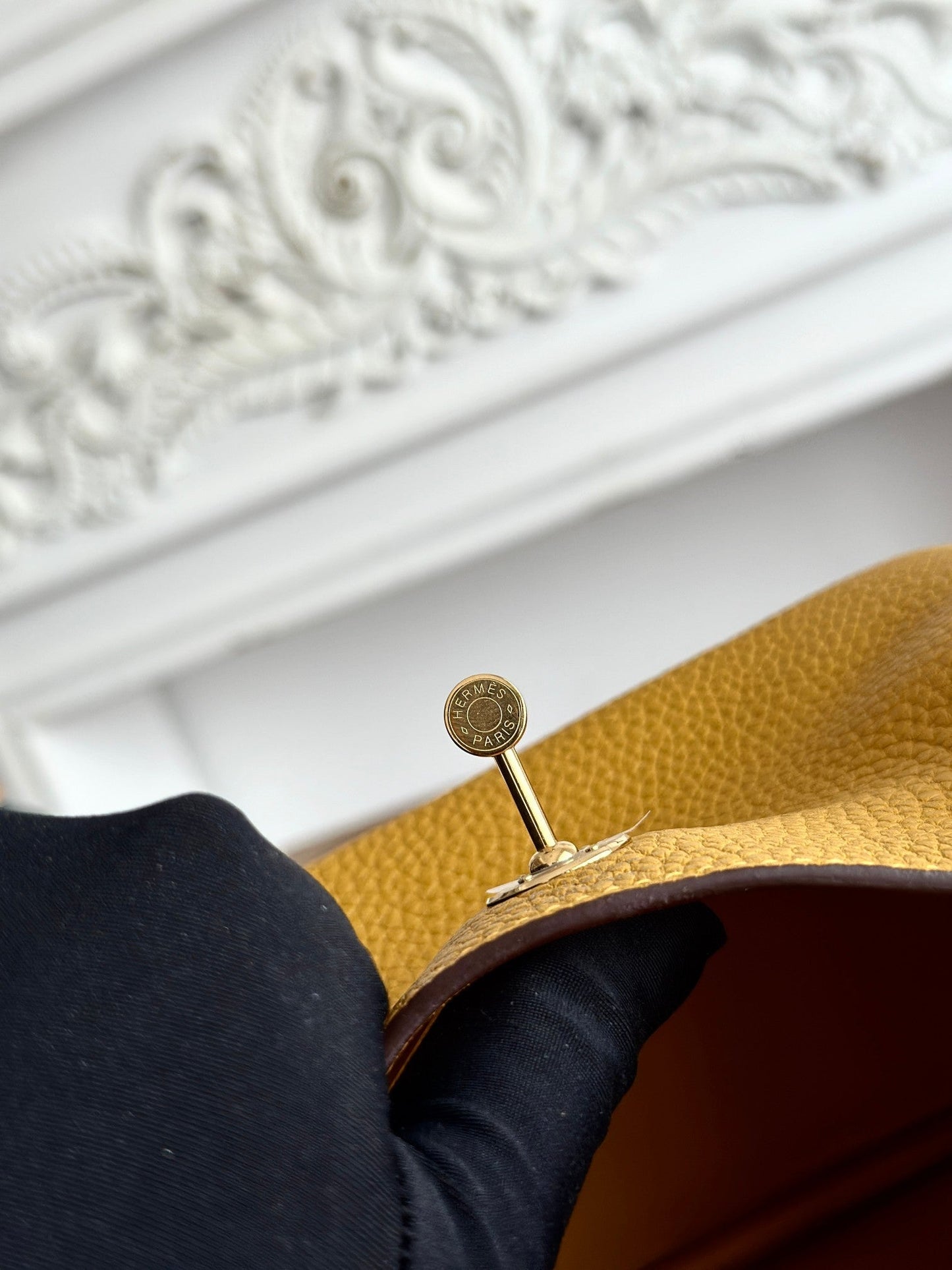 HM Mini Lindy 20cm Mustard Yellow Clemence Leather
