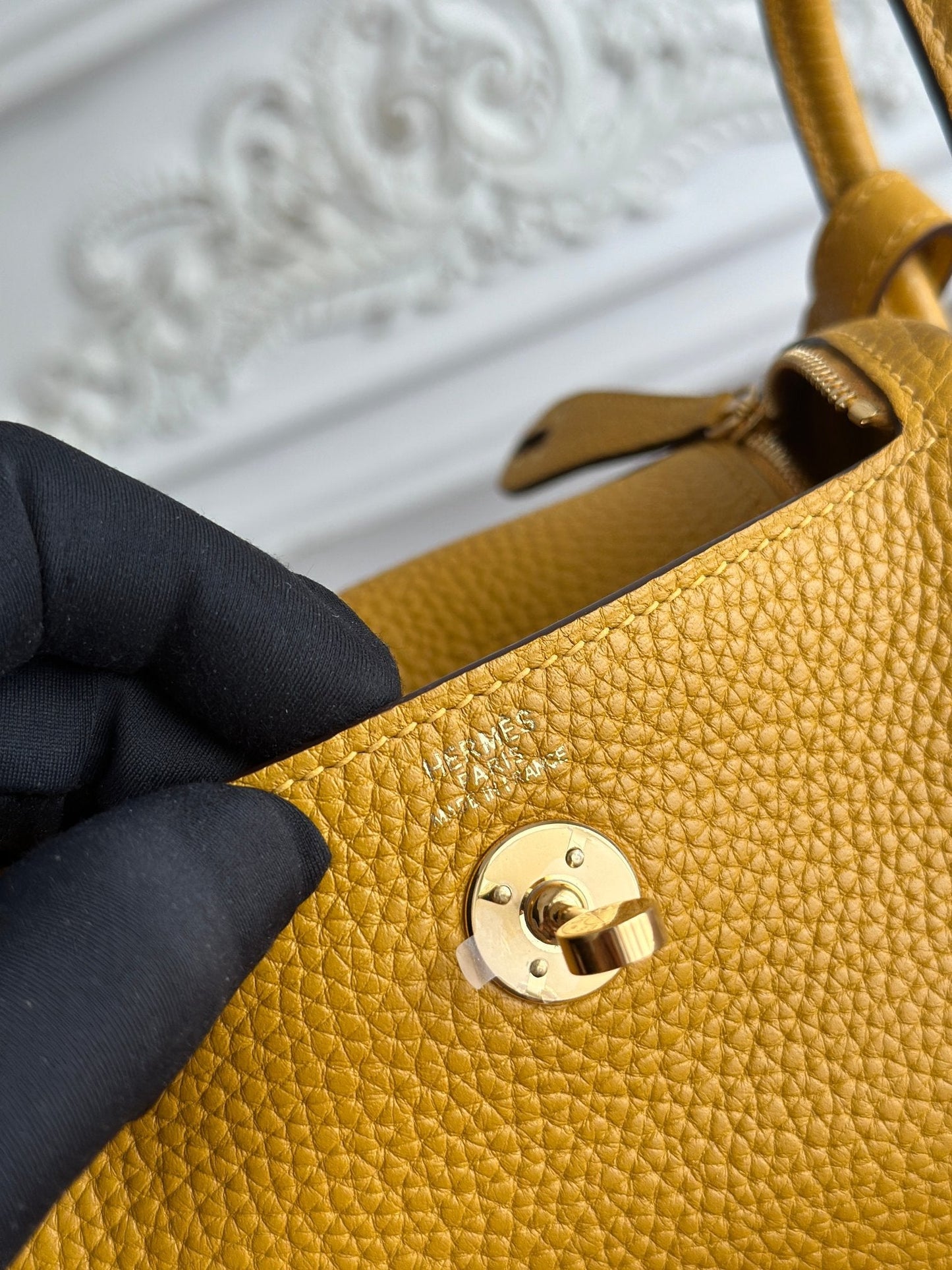 HM Mini Lindy 20cm Mustard Yellow Clemence Leather