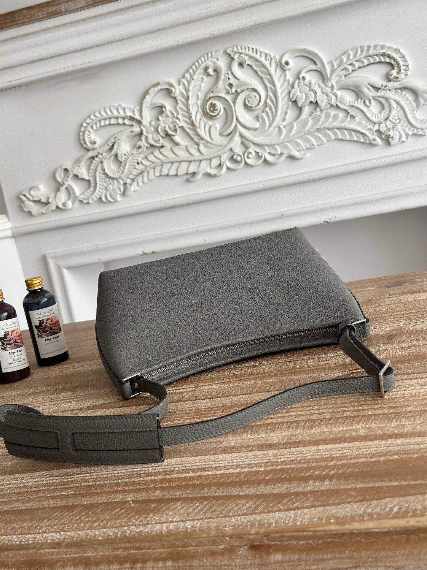 HM Berlingot Shoulder Bag Dark Grey Epsom Leather 270324
