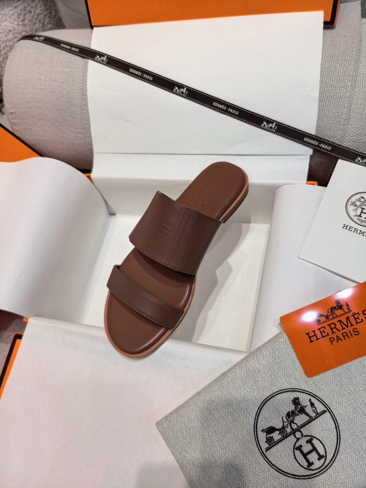 HM Mona Sandals Coffee Leather 799036