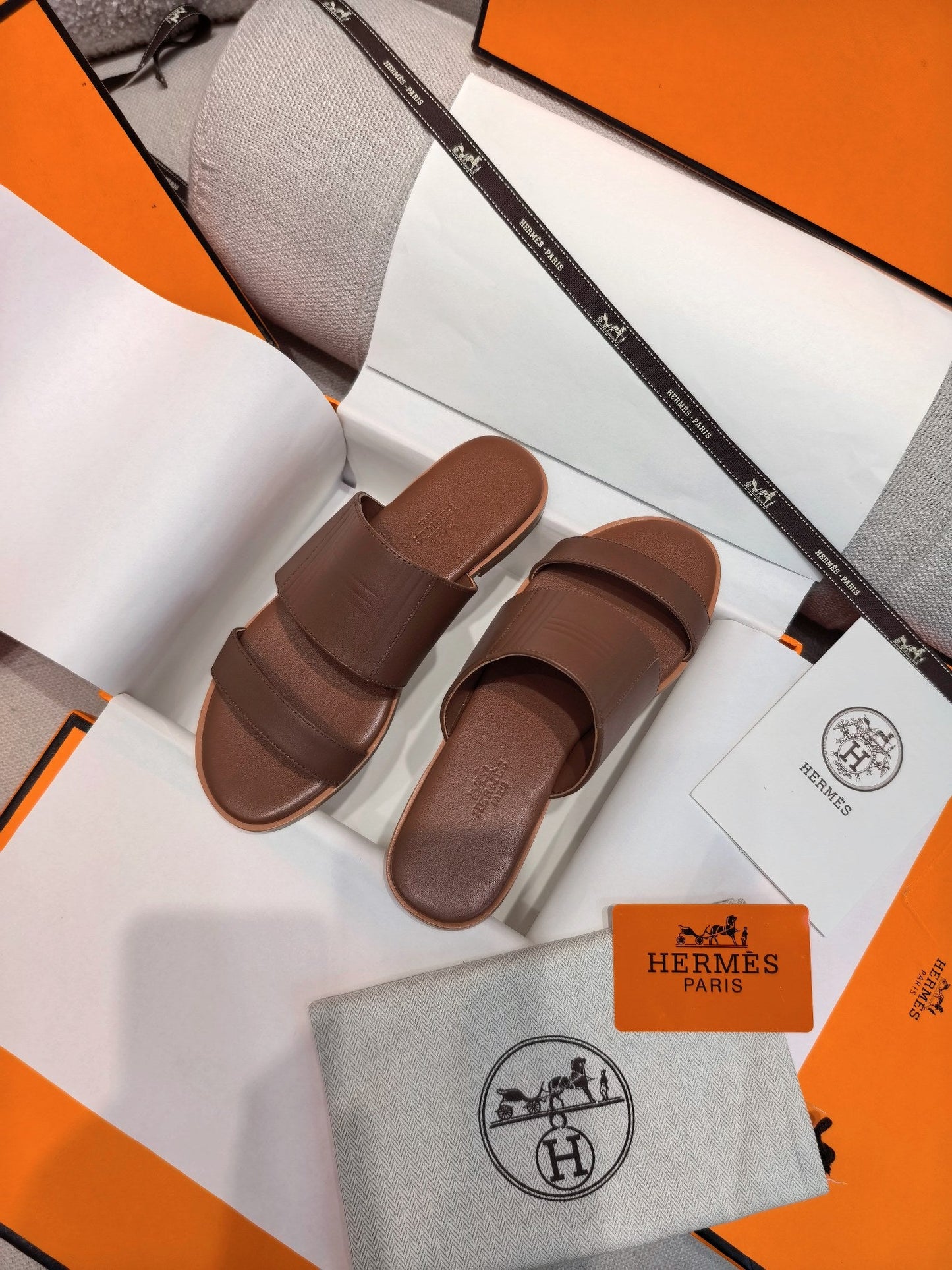 HM Mona Sandals Coffee Leather 799036