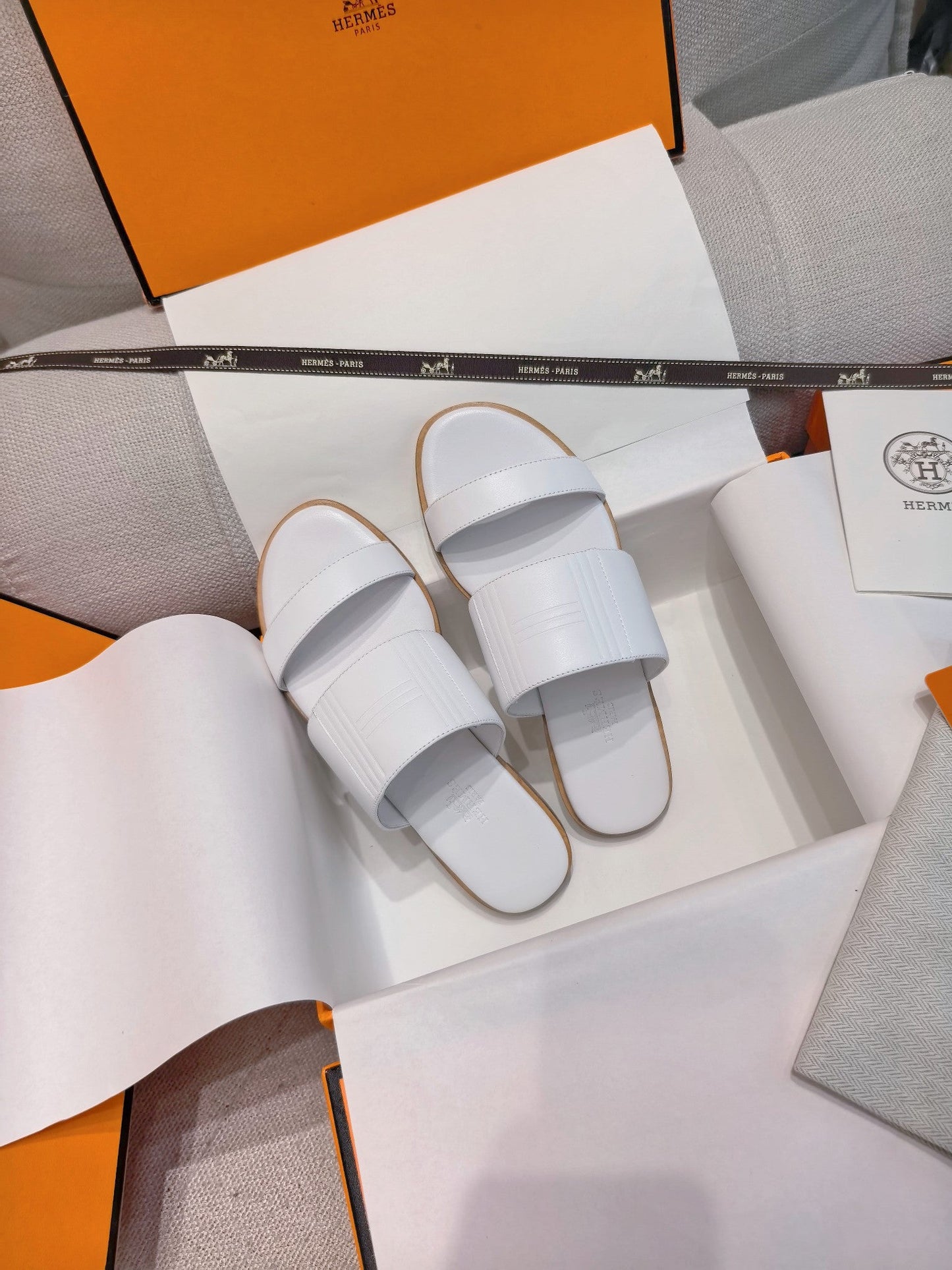 HM Mona Sandals White Leather 799038