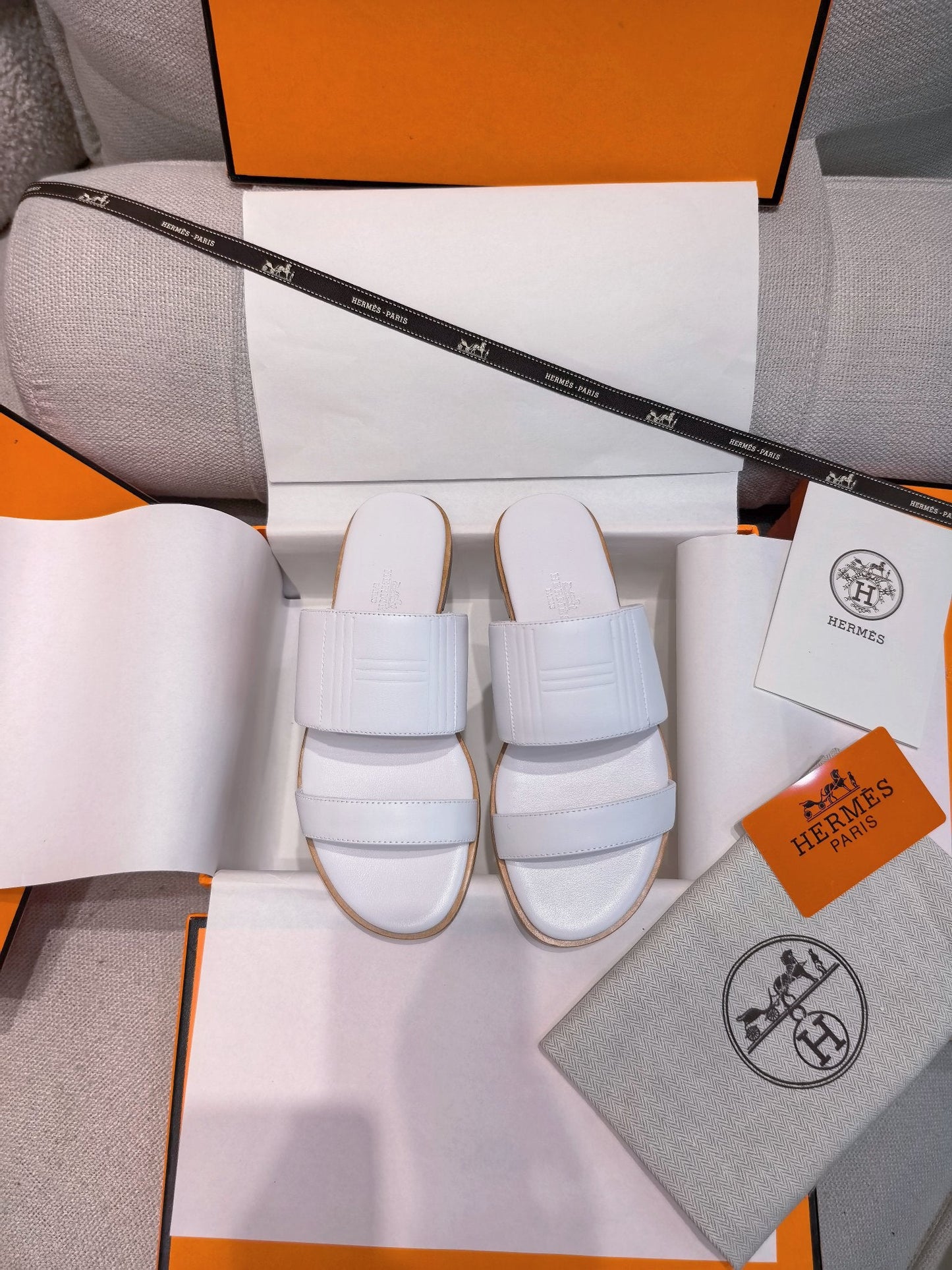 HM Mona Sandals White Leather 799038