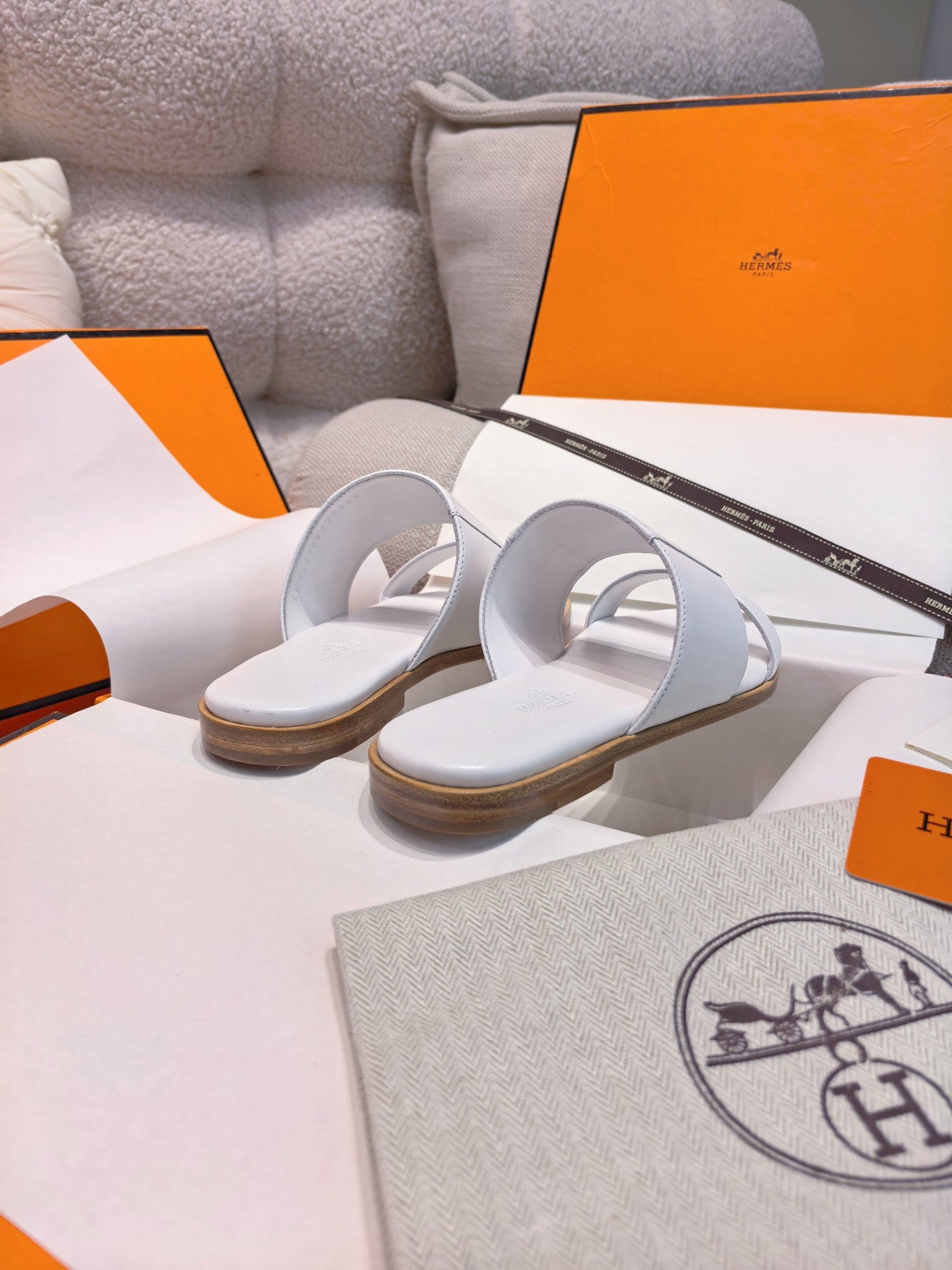 HM Mona Sandals White Leather 799038