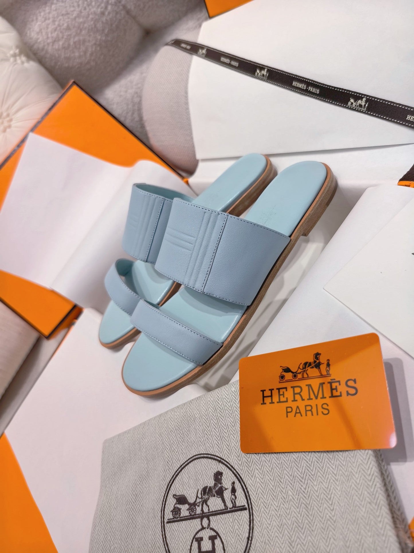 HM Mona Sandals Light Blue Leather 799039