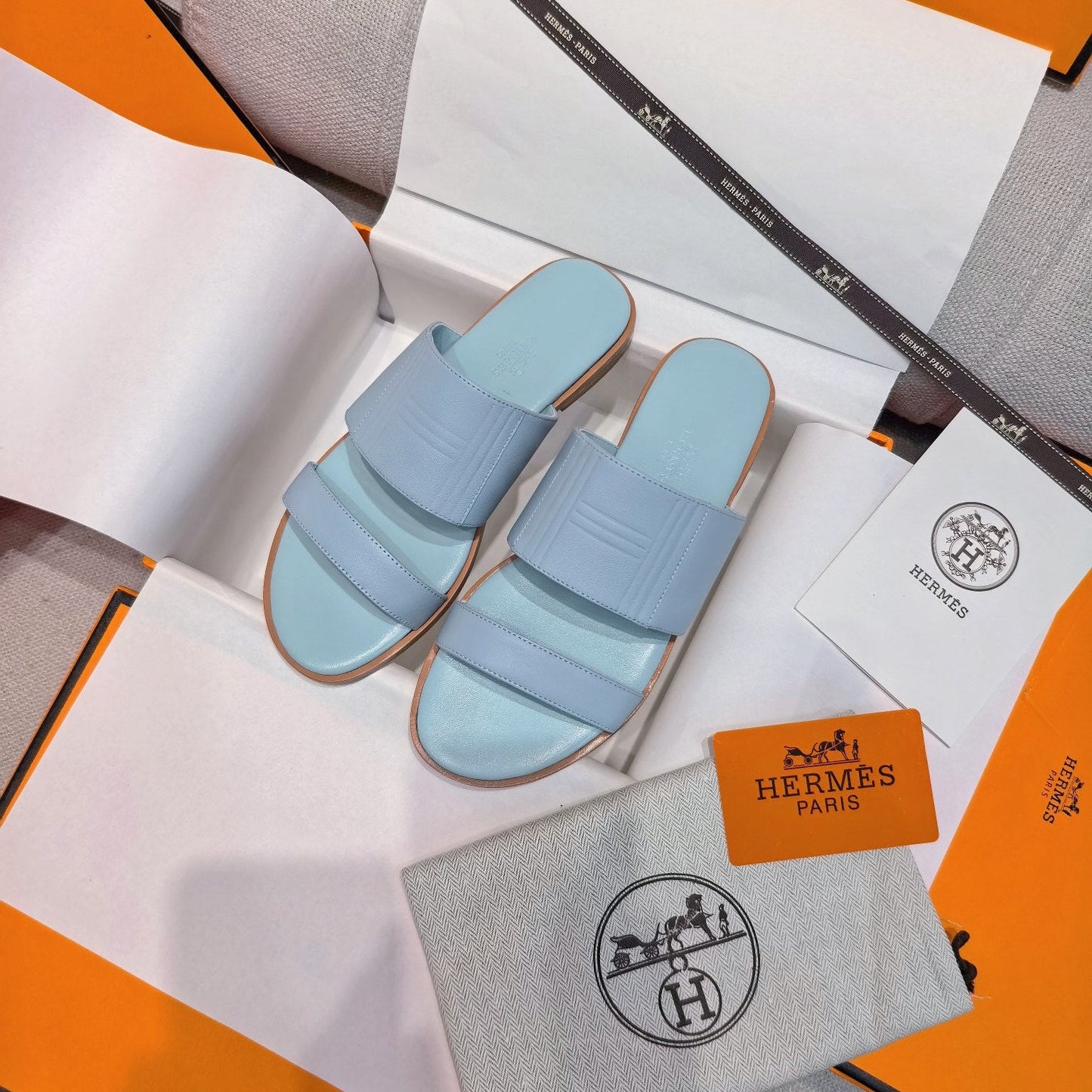 HM Mona Sandals Light Blue Leather 799039
