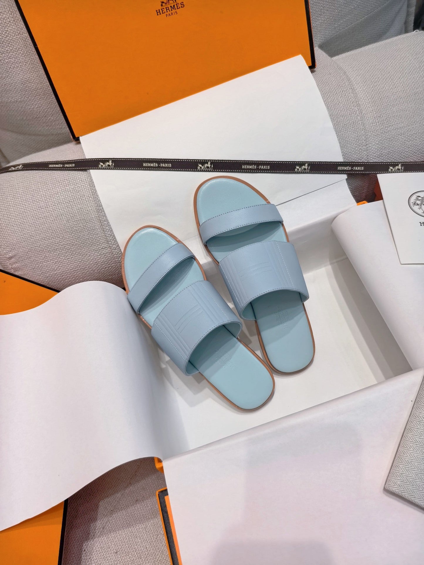 HM Mona Sandals Light Blue Leather 799039