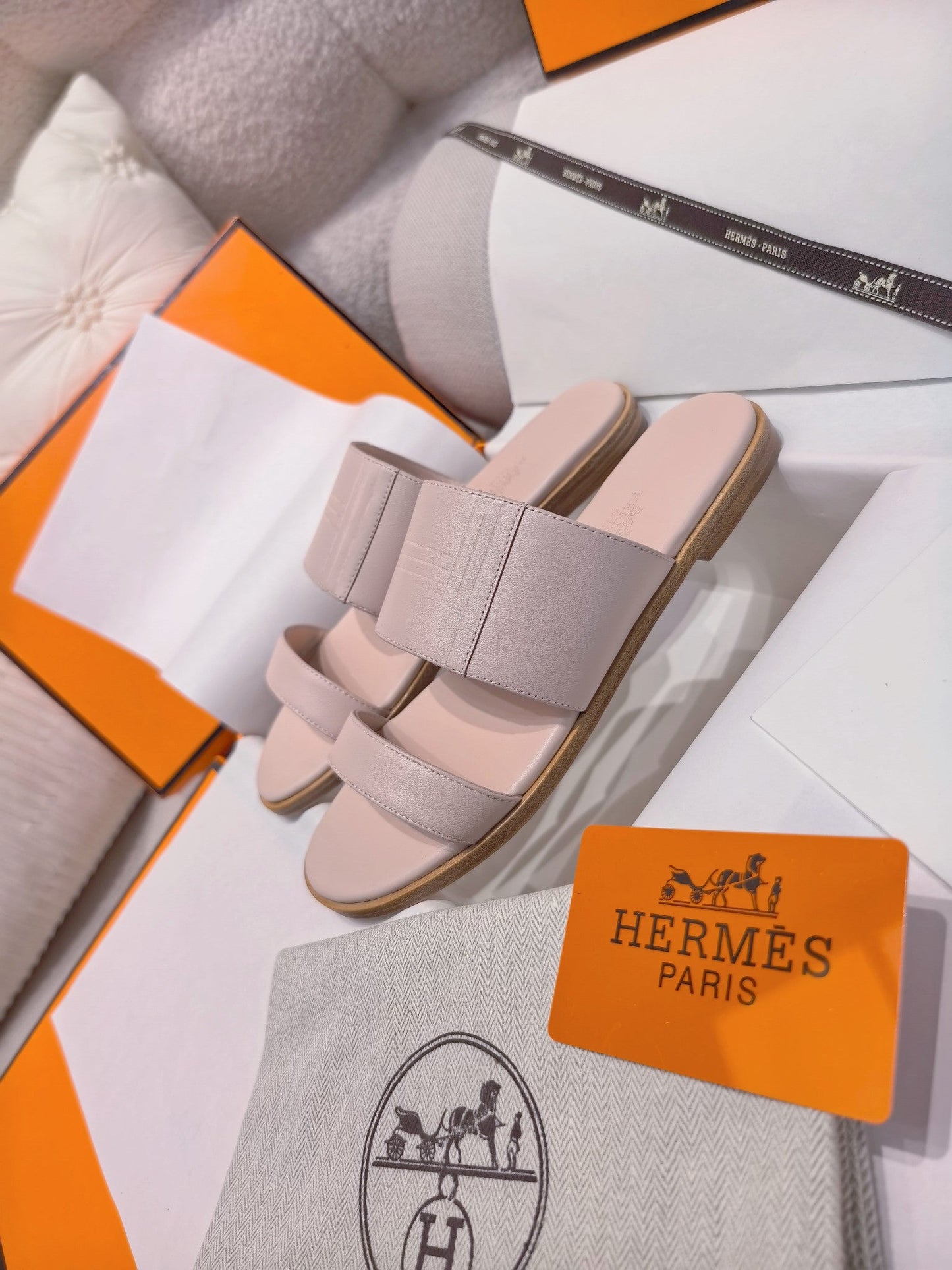 HM Mona Sandals Light Pink Leather 799040