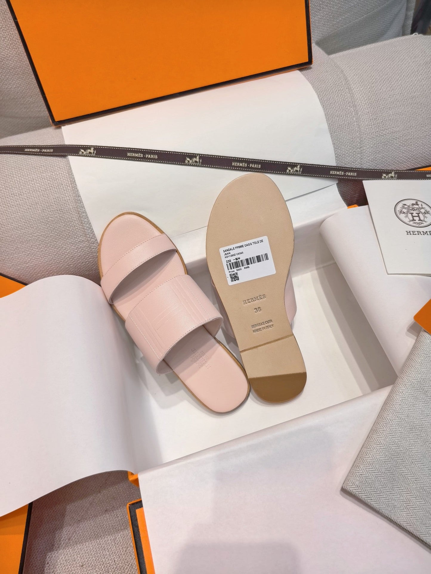 HM Mona Sandals Light Pink Leather 799040