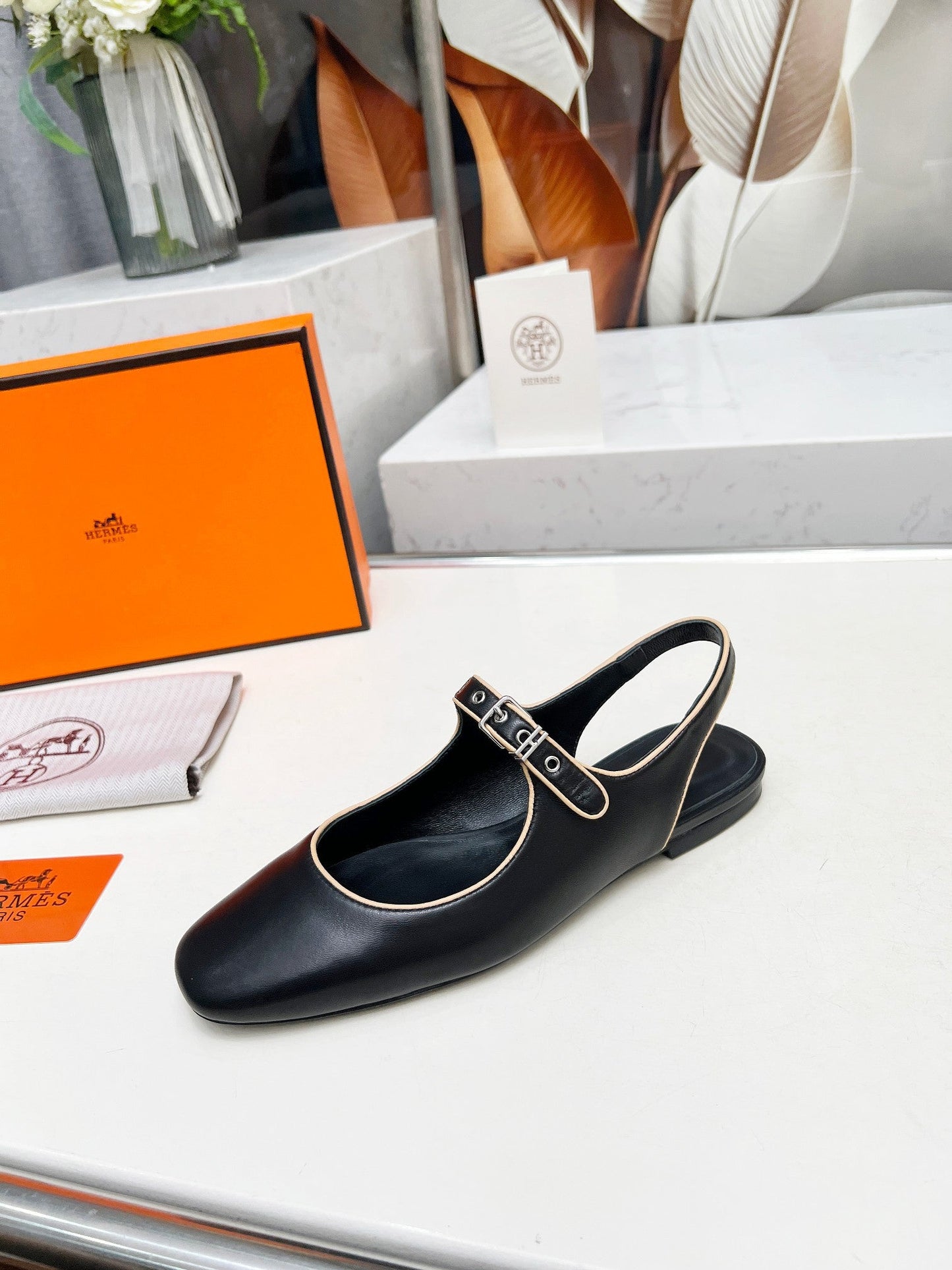 Kleo Slingback Black Lambskin 214069