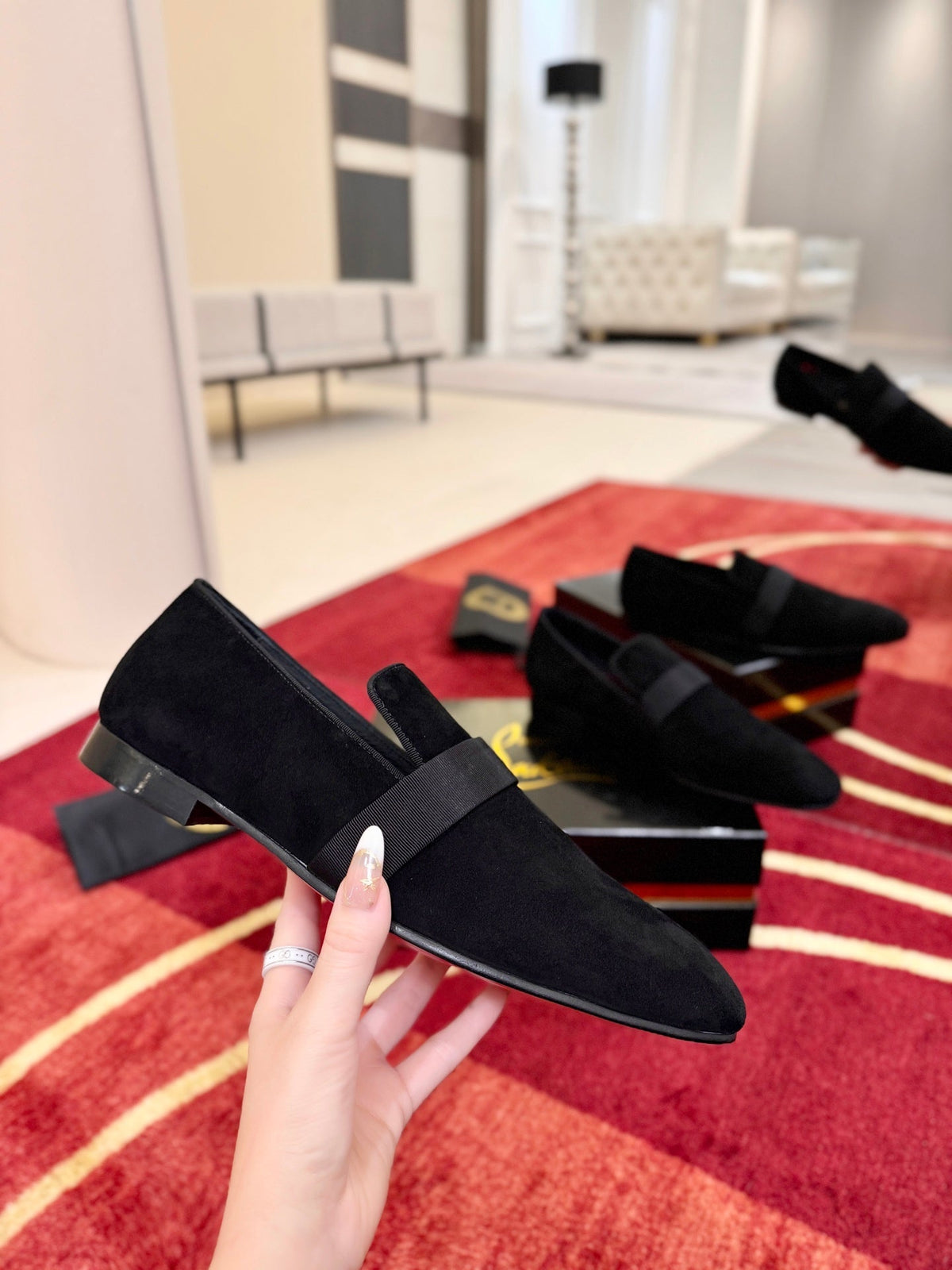 Christian Louboutin Dandydeco Velvet Loafer Suede 863842
