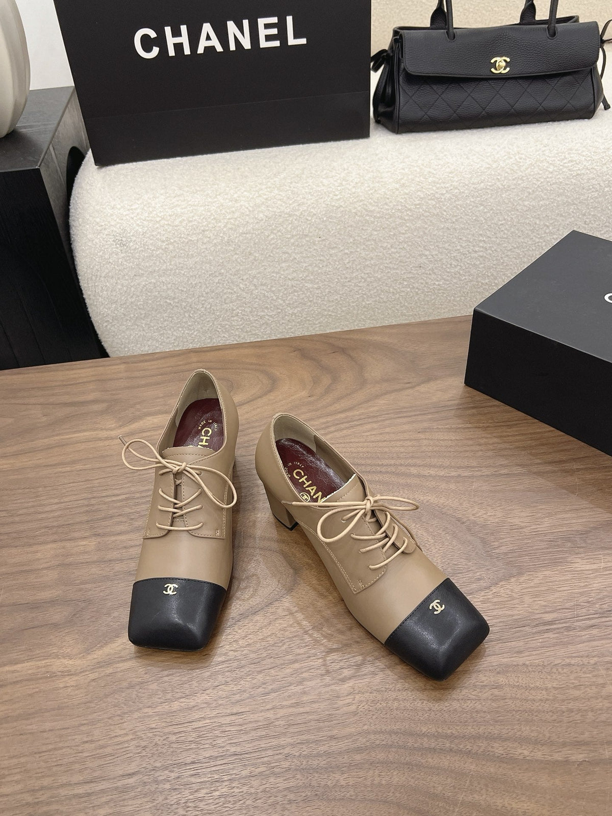 CC 26s Loafer 5cm Black Taupe Leather 910477