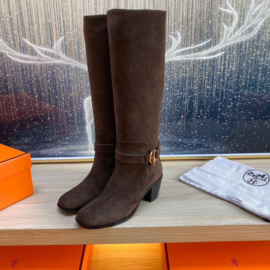 HM Justine Boot In Chocolate Suede 987480
