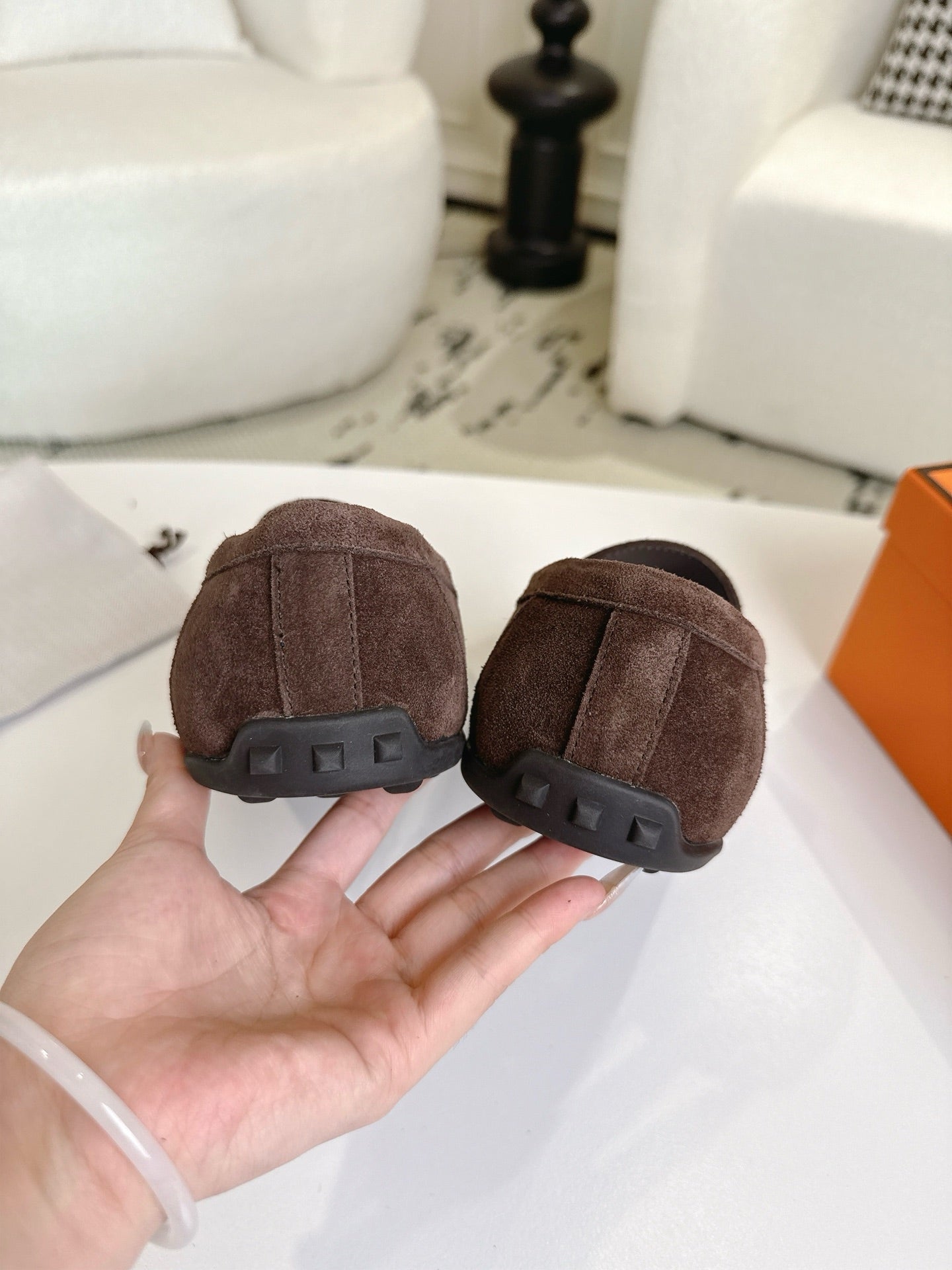HM Lazy Loafers Coffee Suede 523334