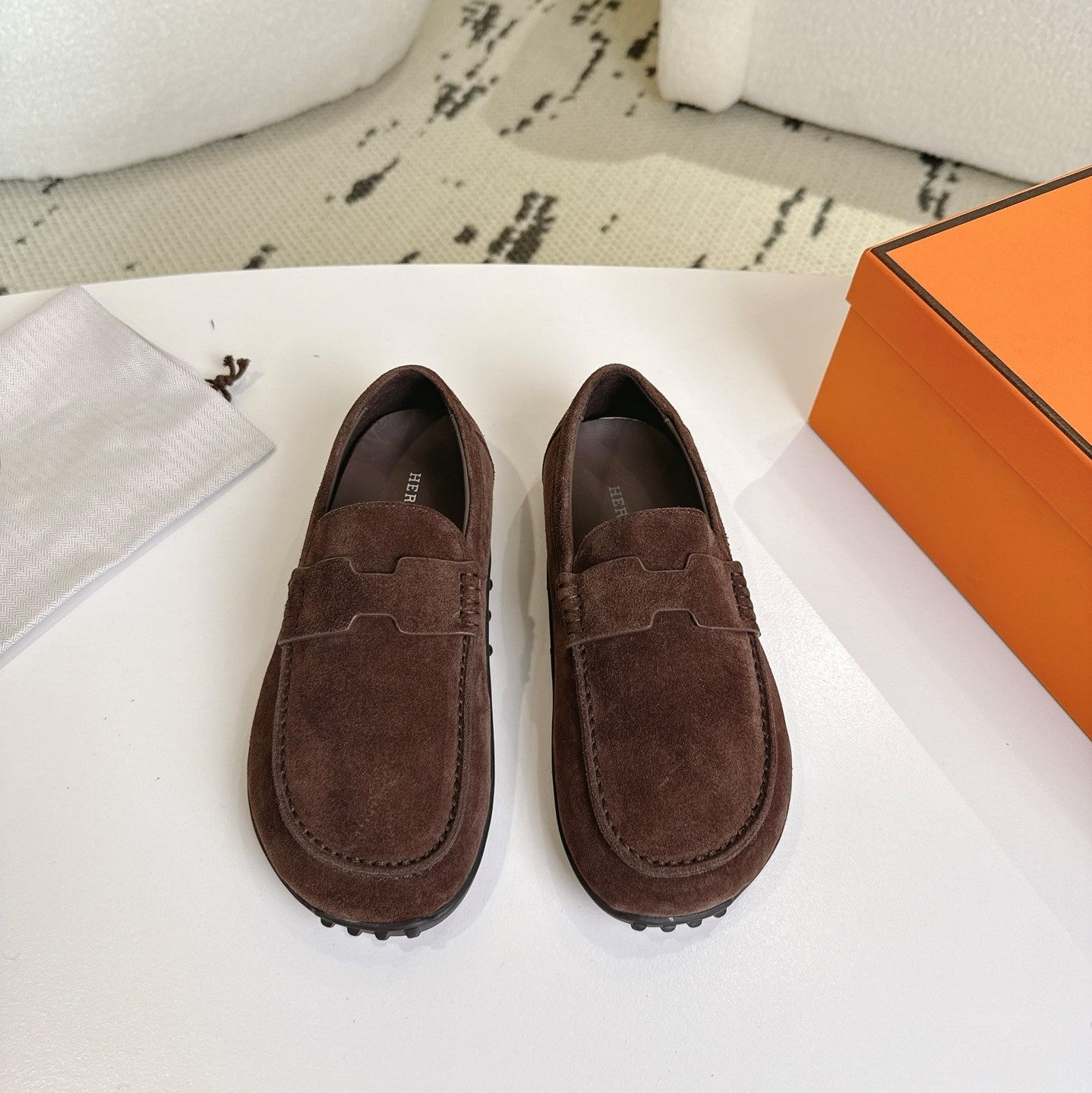 HM Lazy Loafers Coffee Suede 523334
