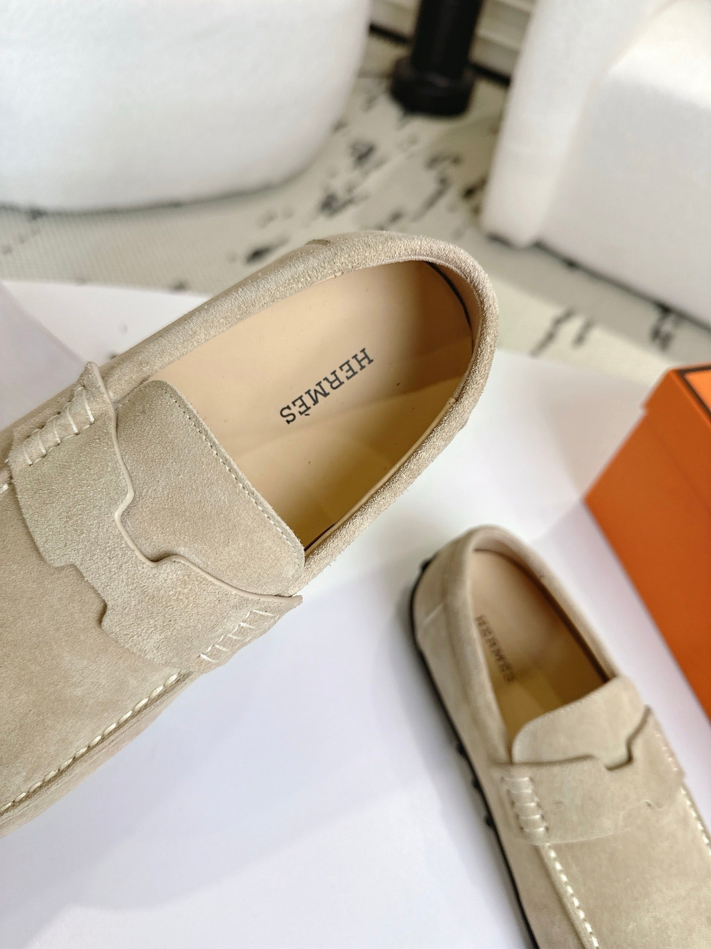 HM Lazy Loafers Light Taupe Suede 523335