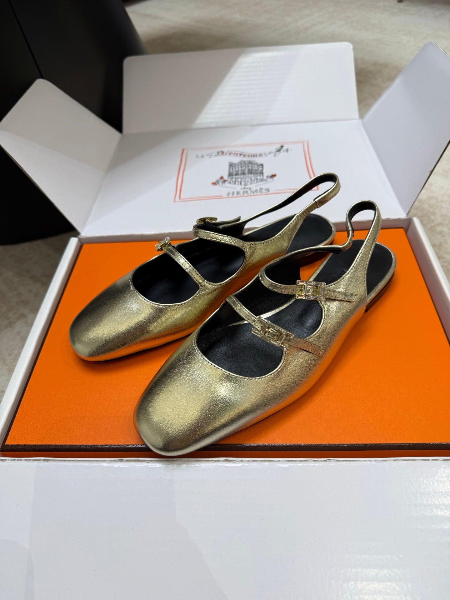 HM Mila Slingback Gold Sheepskin 621377