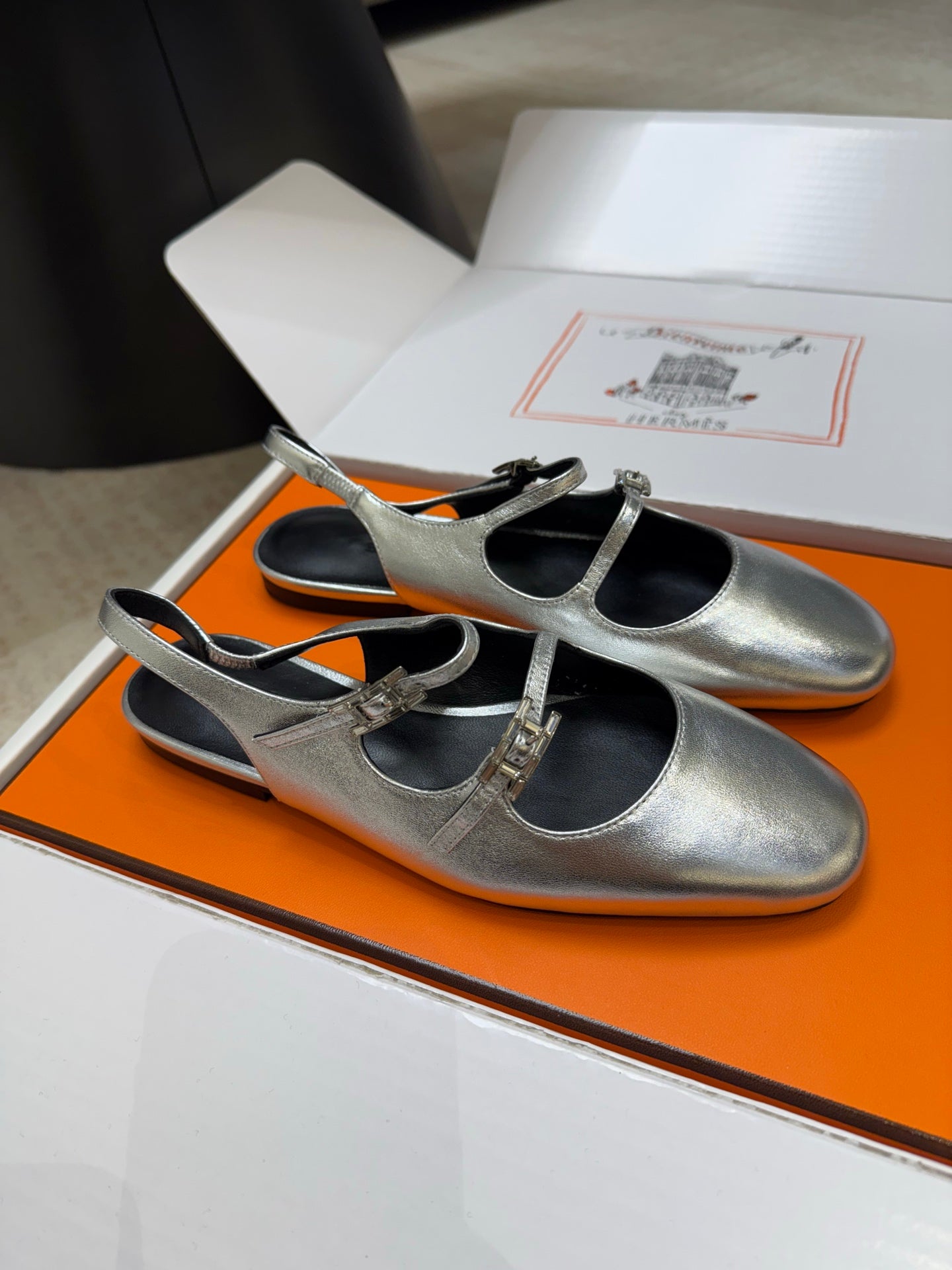 HM Mila Slingback Sliver Sheepskin 621378