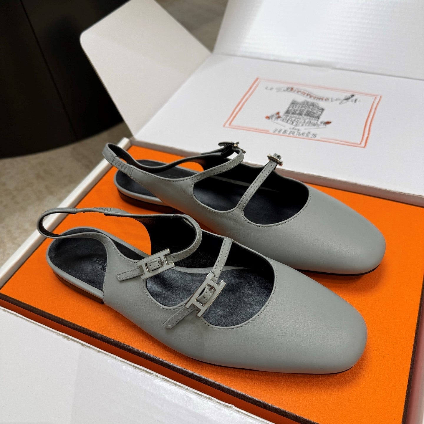 HM Mila Slingback Grey Sheepskin 621379