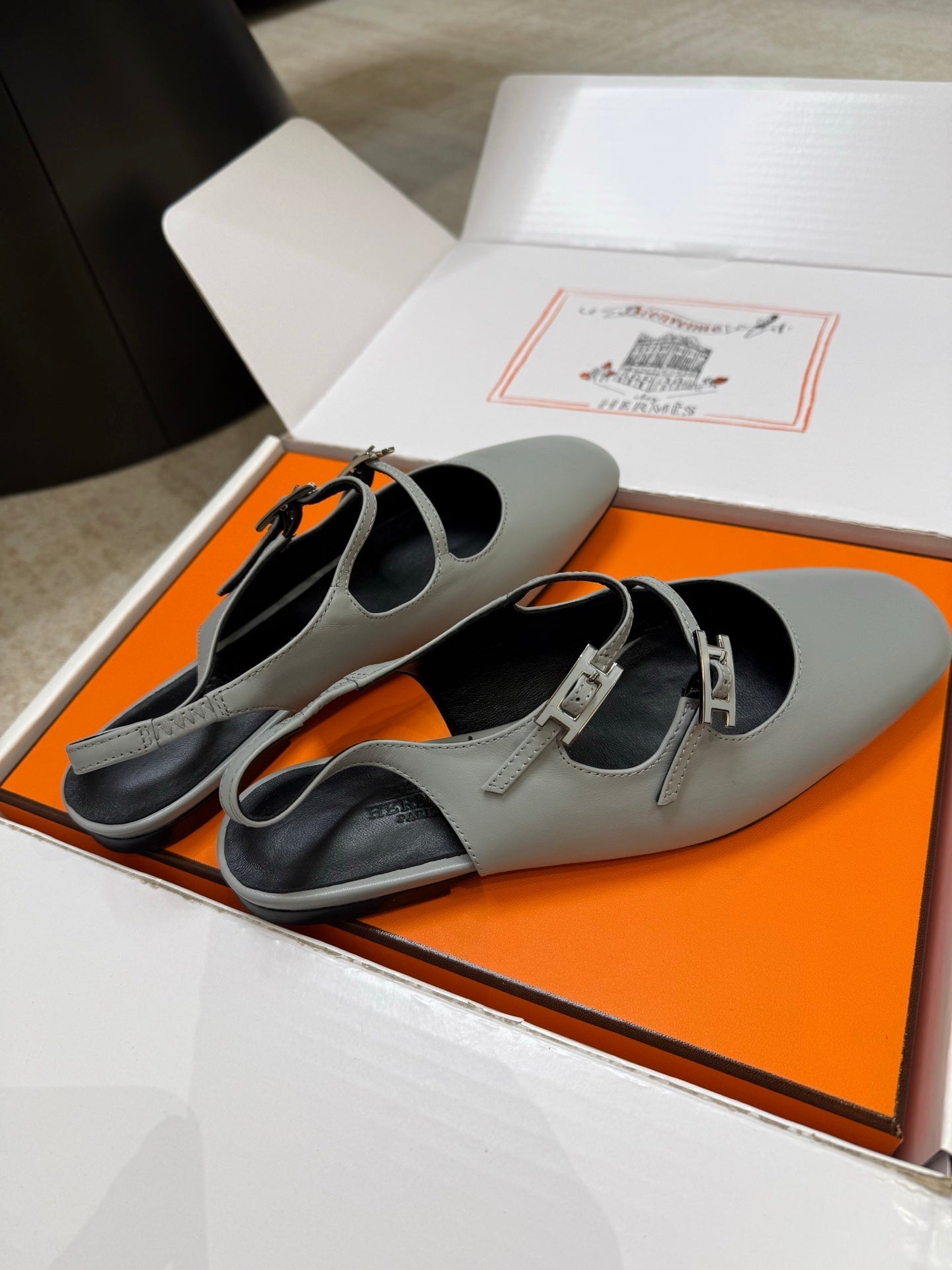 HM Mila Slingback Grey Sheepskin 621379