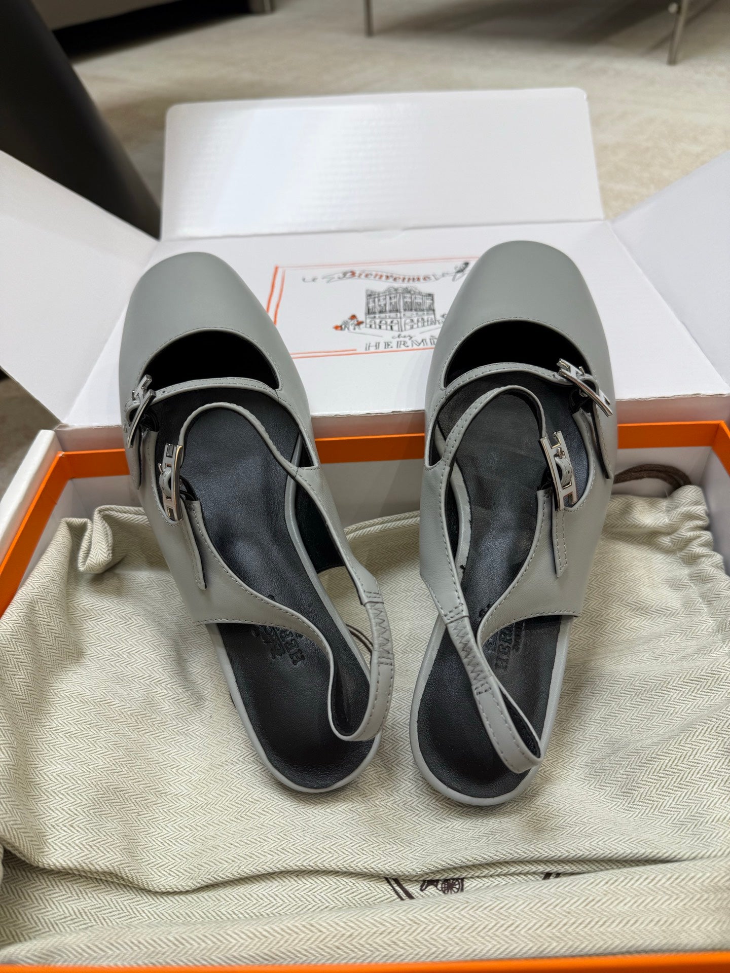 HM Mila Slingback Grey Sheepskin 621379