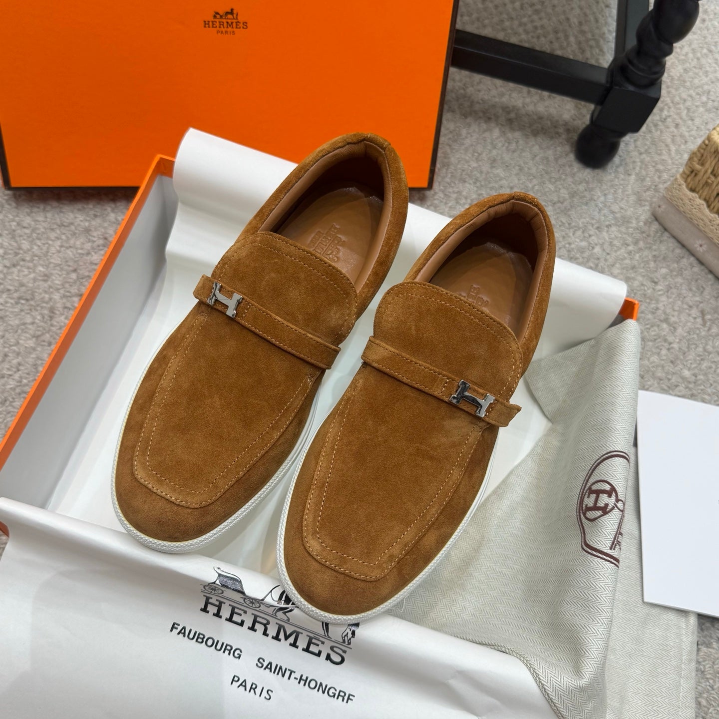 HM Job Loafers Brown Suede 523216