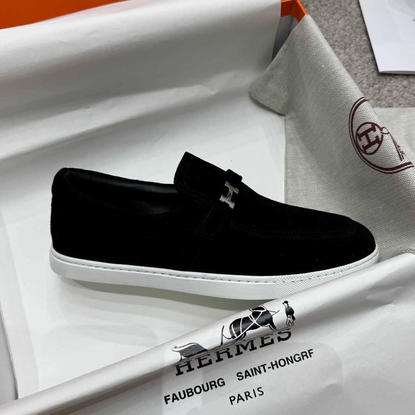 HM Job Loafers Black Suede 523219