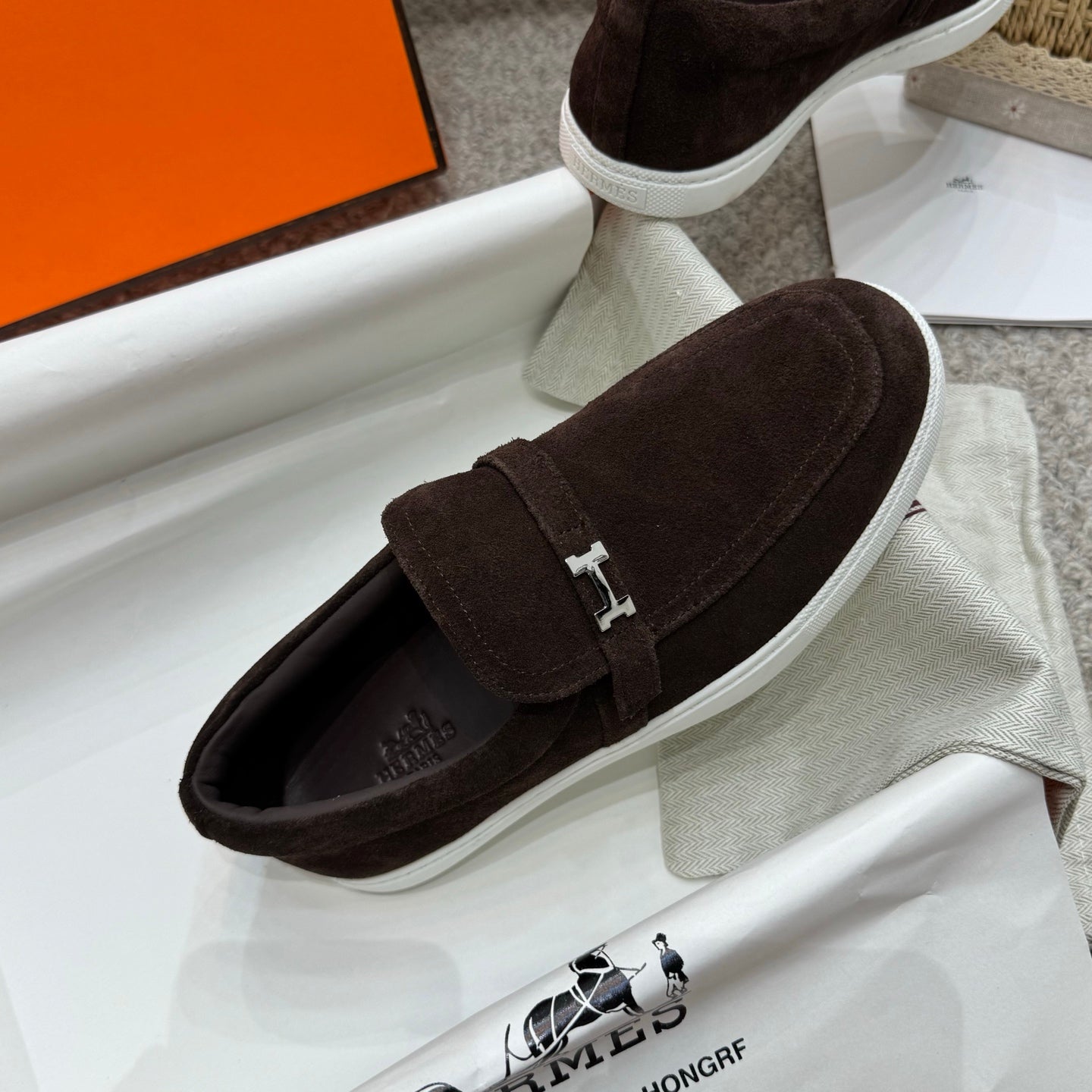HM Job Loafers Dark Brown Suede 523221
