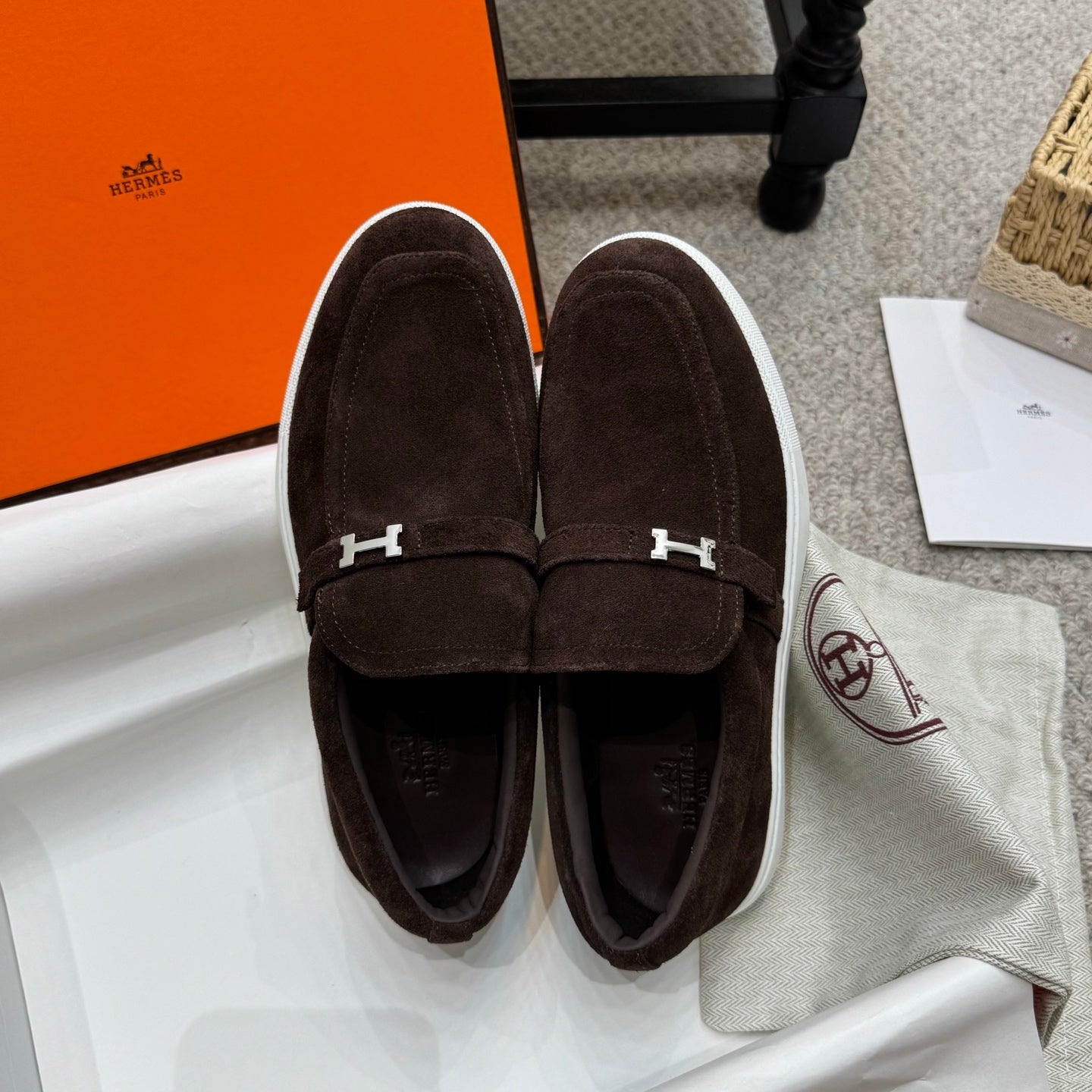 HM Job Loafers Dark Brown Suede 523221