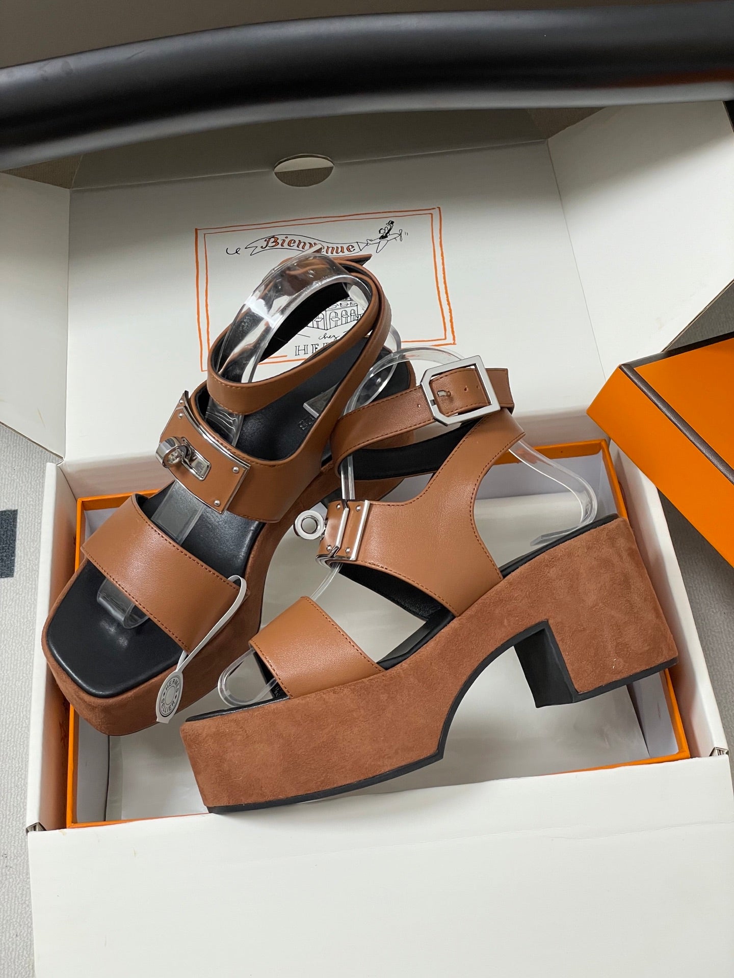 HM Lola 35 Heeled Sandals Brown Goatskin 534765