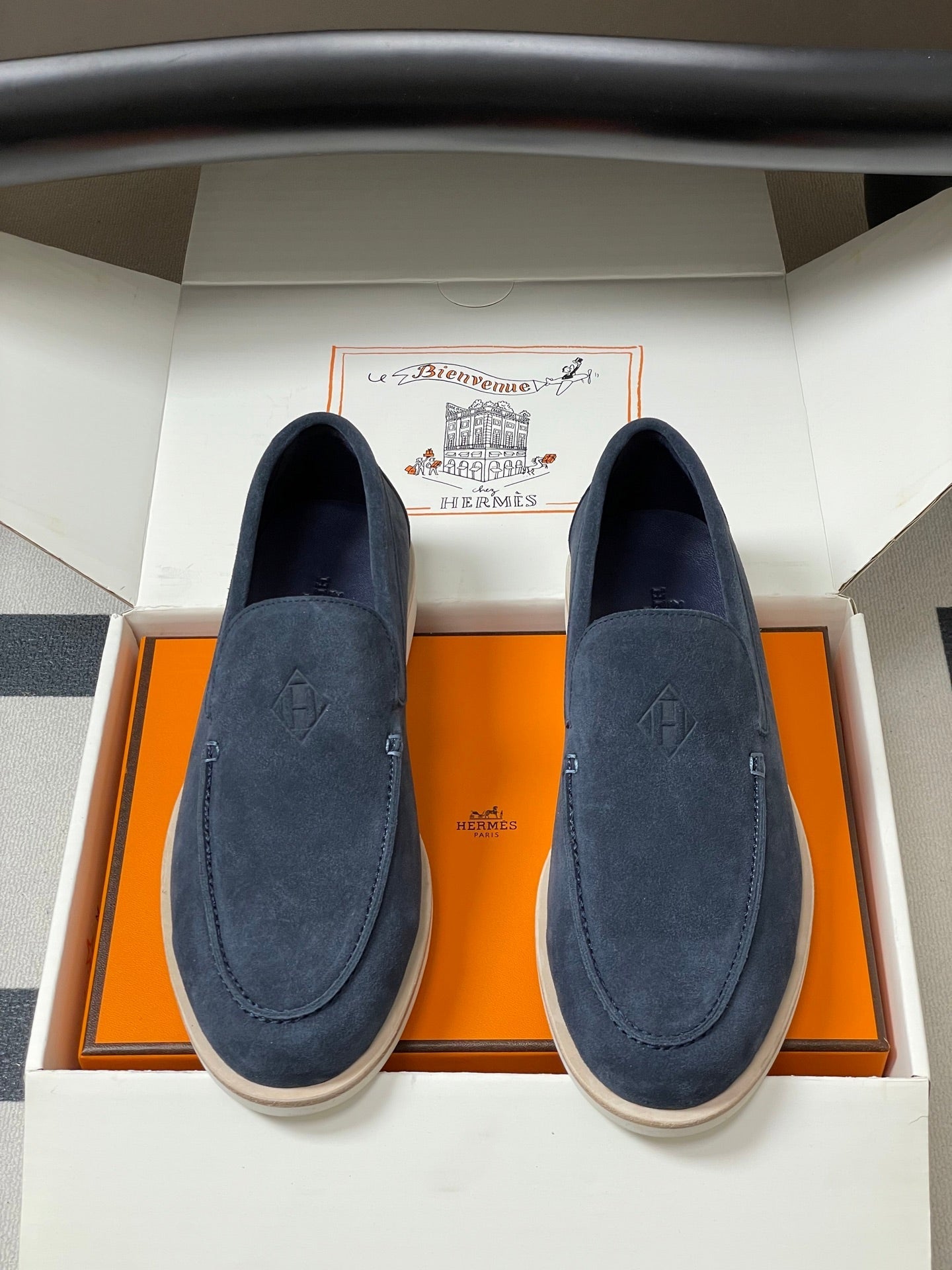 HM Low Loafers Blue Suede 593660
