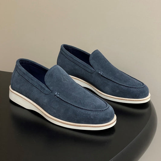 HM Low Loafers Blue Suede 593660